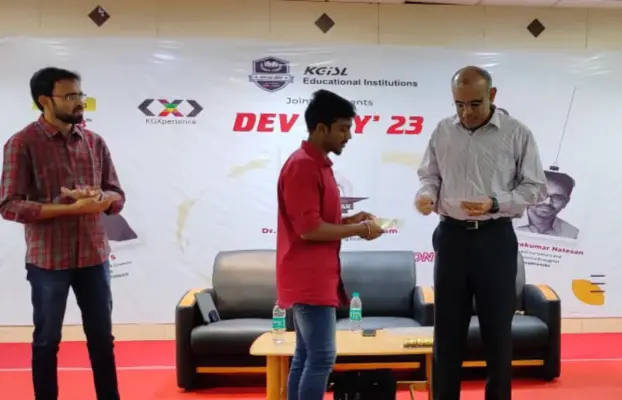 Alwin Glifferd D of II B.Sc. ECS Wins First Prize in Open Source Hackathon at KGiSL Educational Institutions.