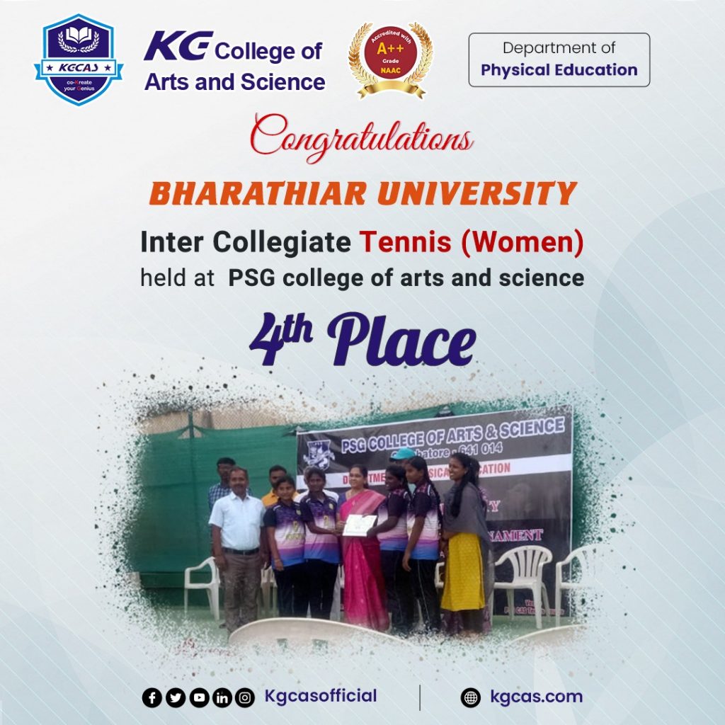 4th place in Intercollegiate Tennis (Women) 