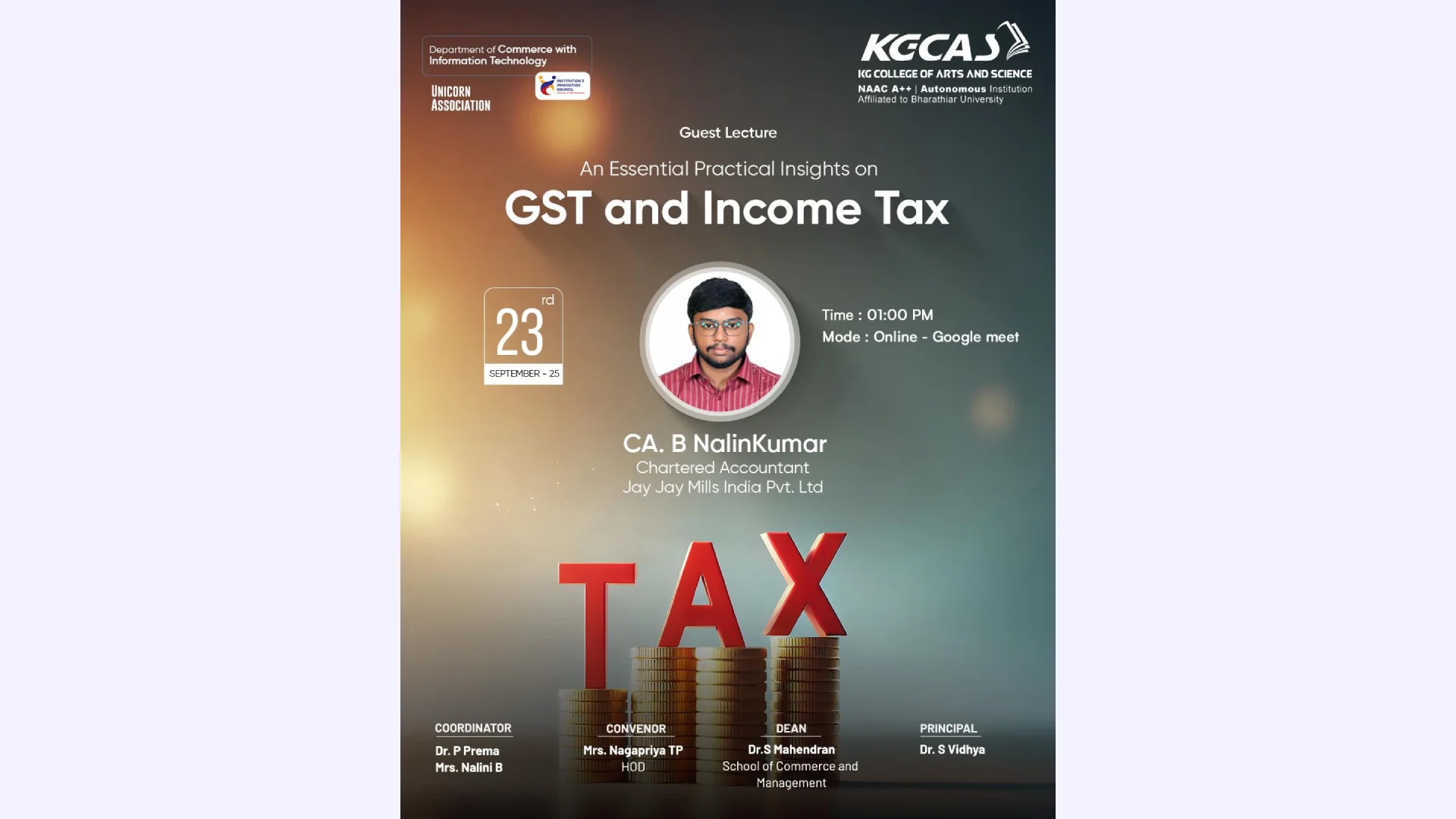 Guest Lecture – Practical Insights On GST And Income Tax