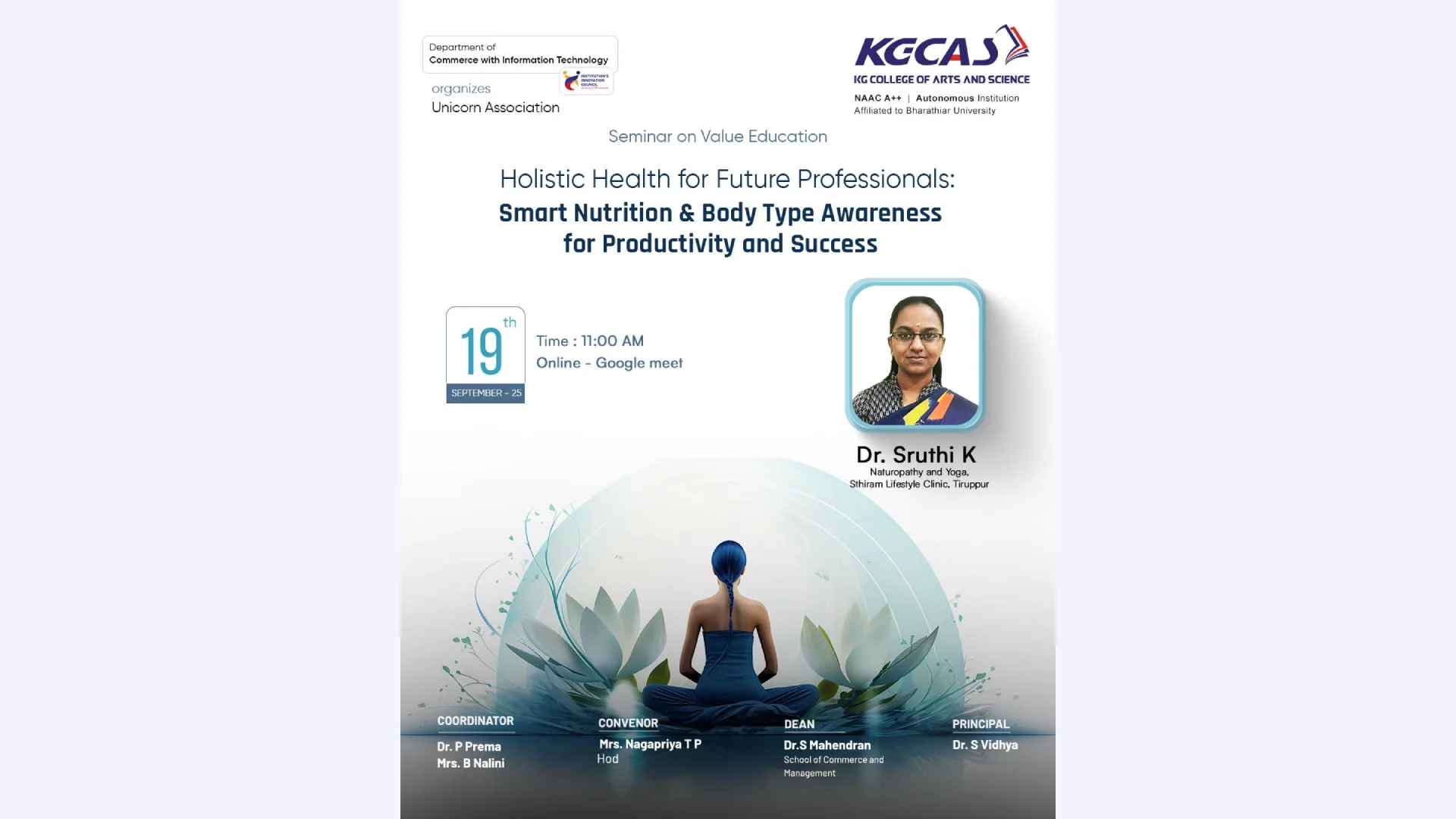 Seminar On Value Education – Holistic Health For Future Professionals