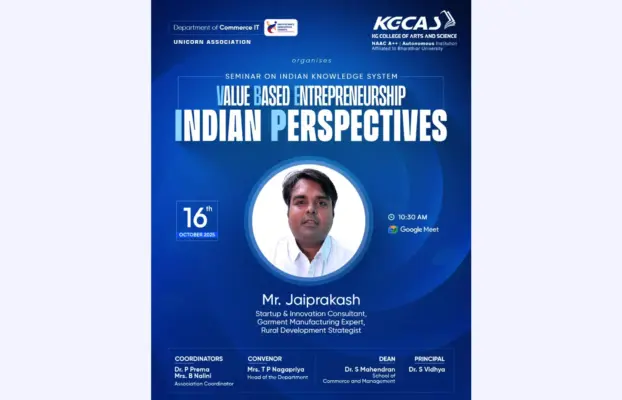 Seminar On Indian Knowledge System – Value-Based Entrepreneurship Perspectives